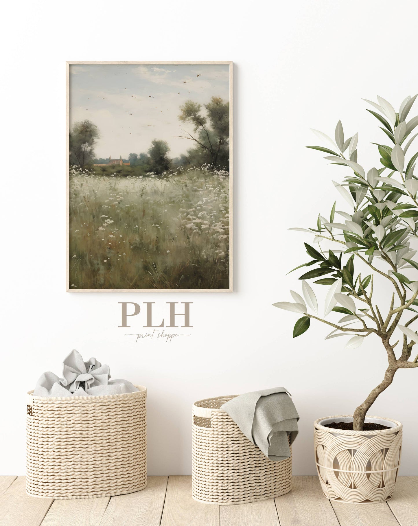 Vintage Field Landscape Art Print