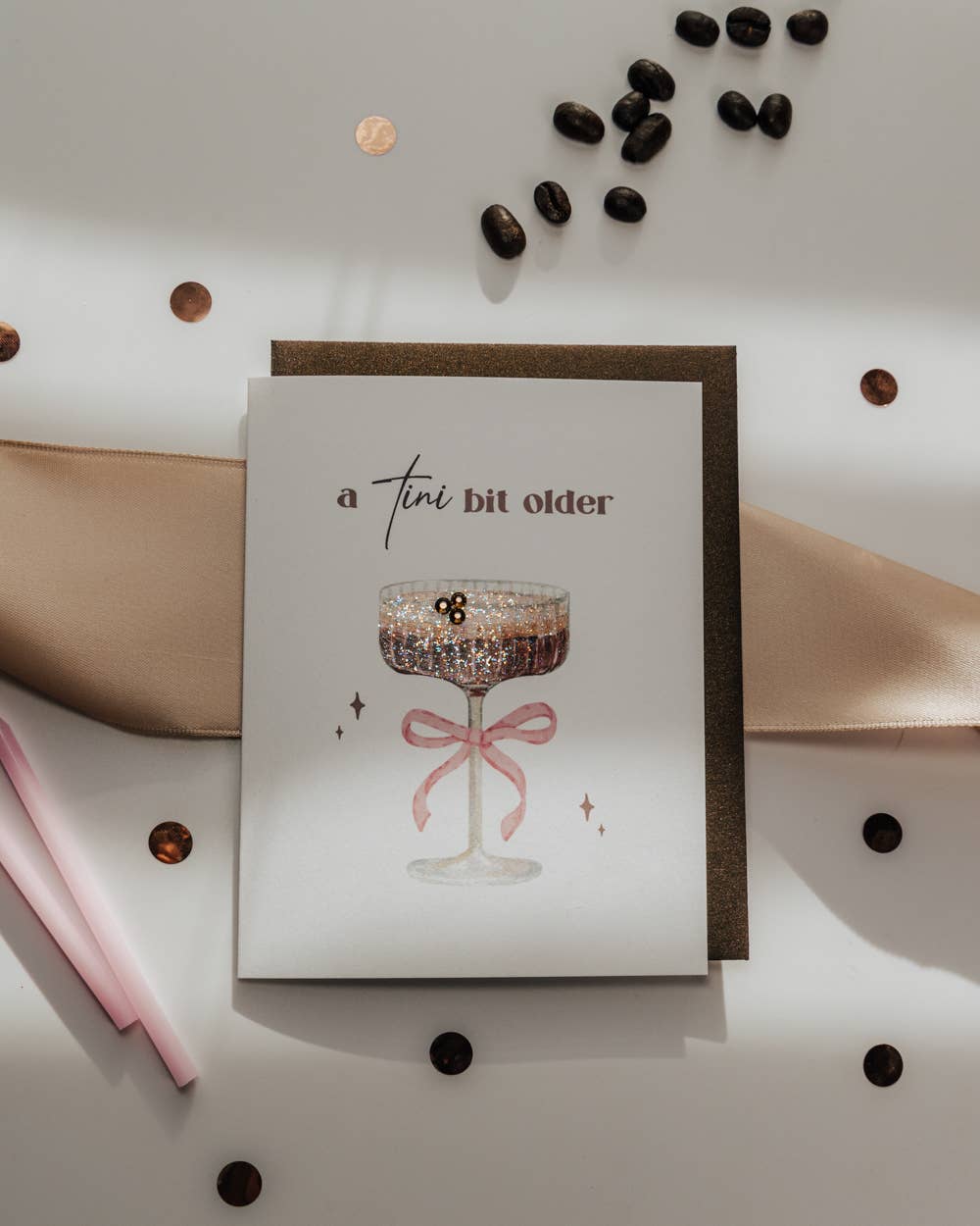 'Tini Bit Older' Espresso Martini Birthday Greeting Card