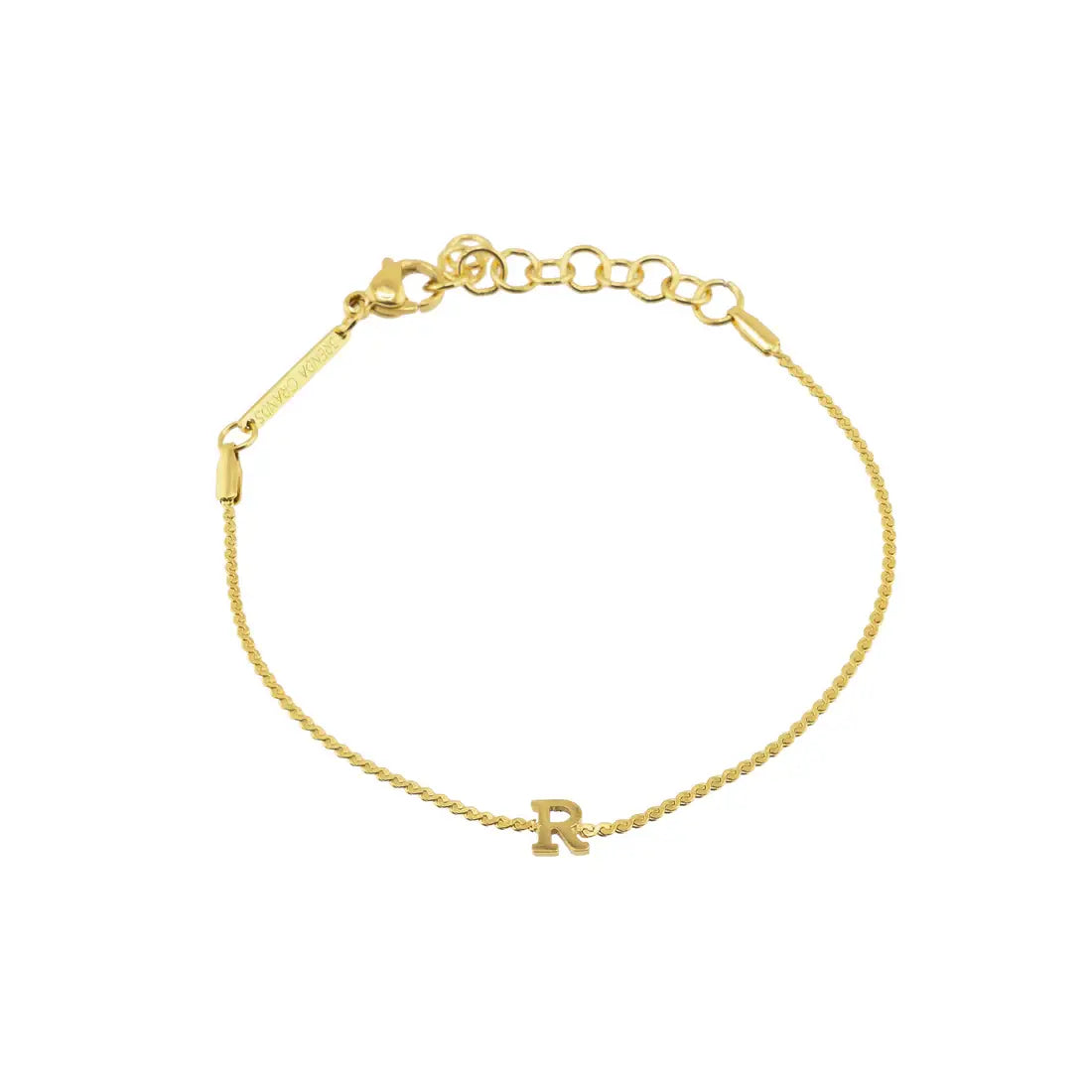 Dainty Waterproof Gold Initial Bracelet