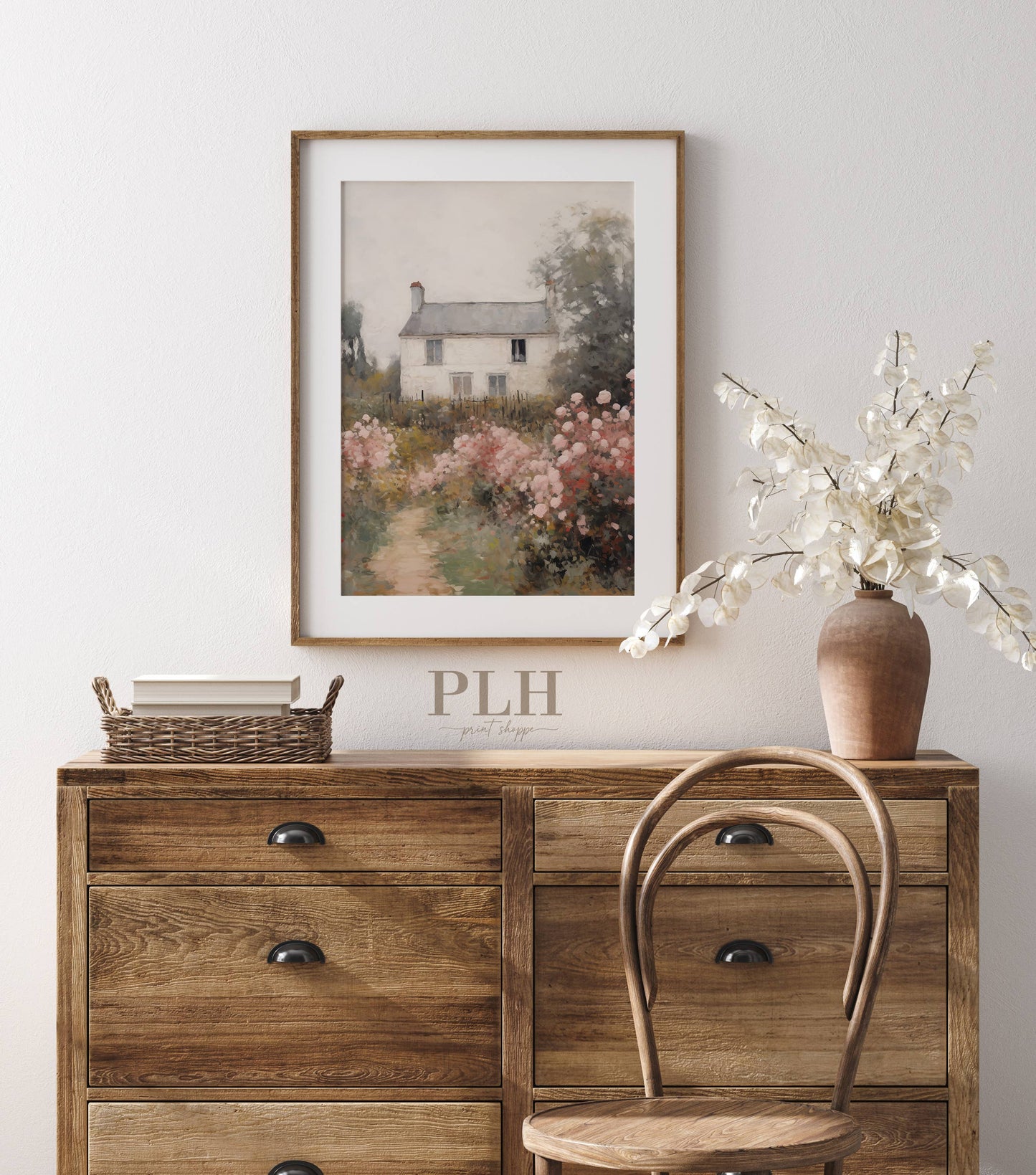 Vintage Landscape Spring House Art Print