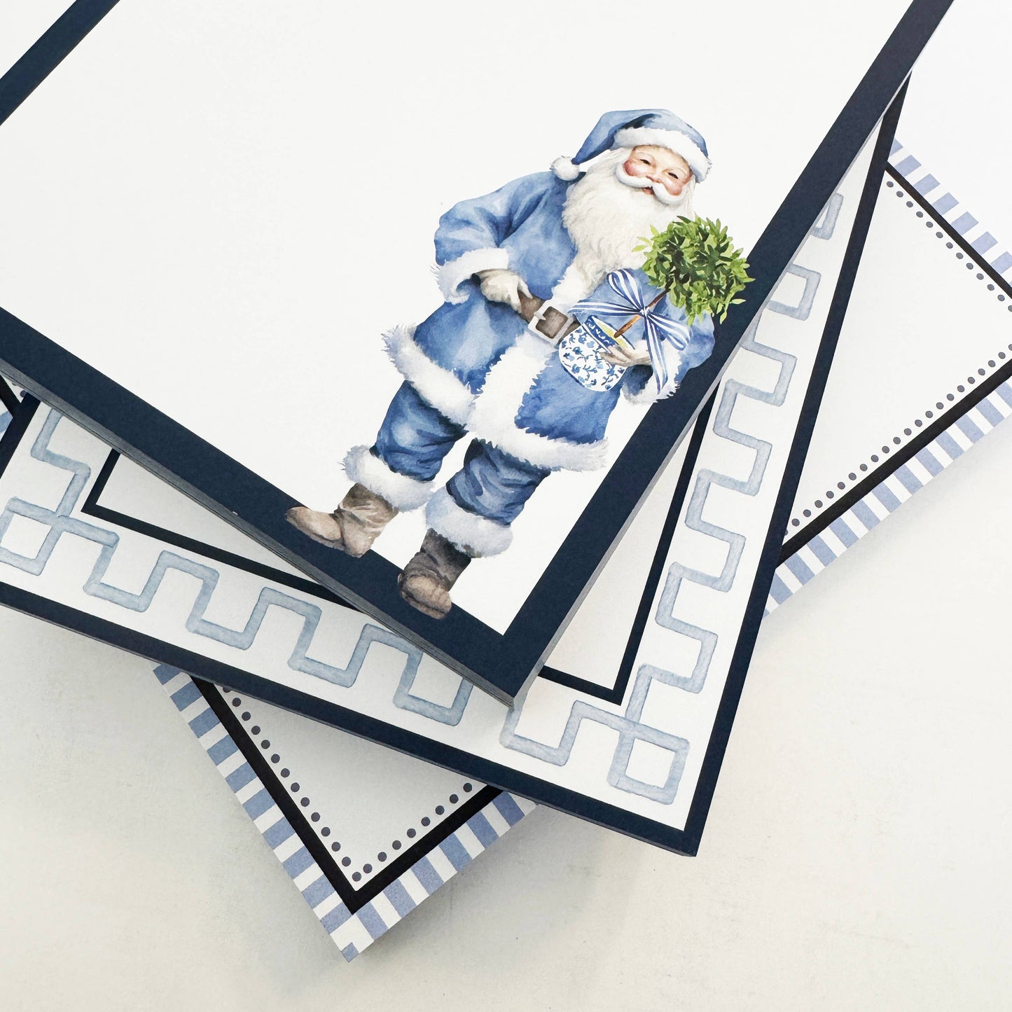 Blue Santa Small Notepad