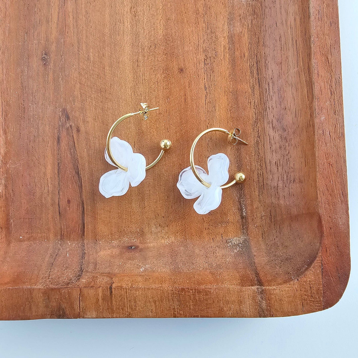 Magnolia Hoops Floral Earrings