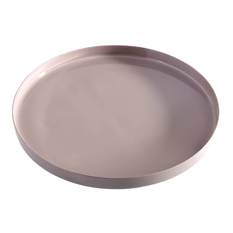 Small Round Enamel Lilac Tray