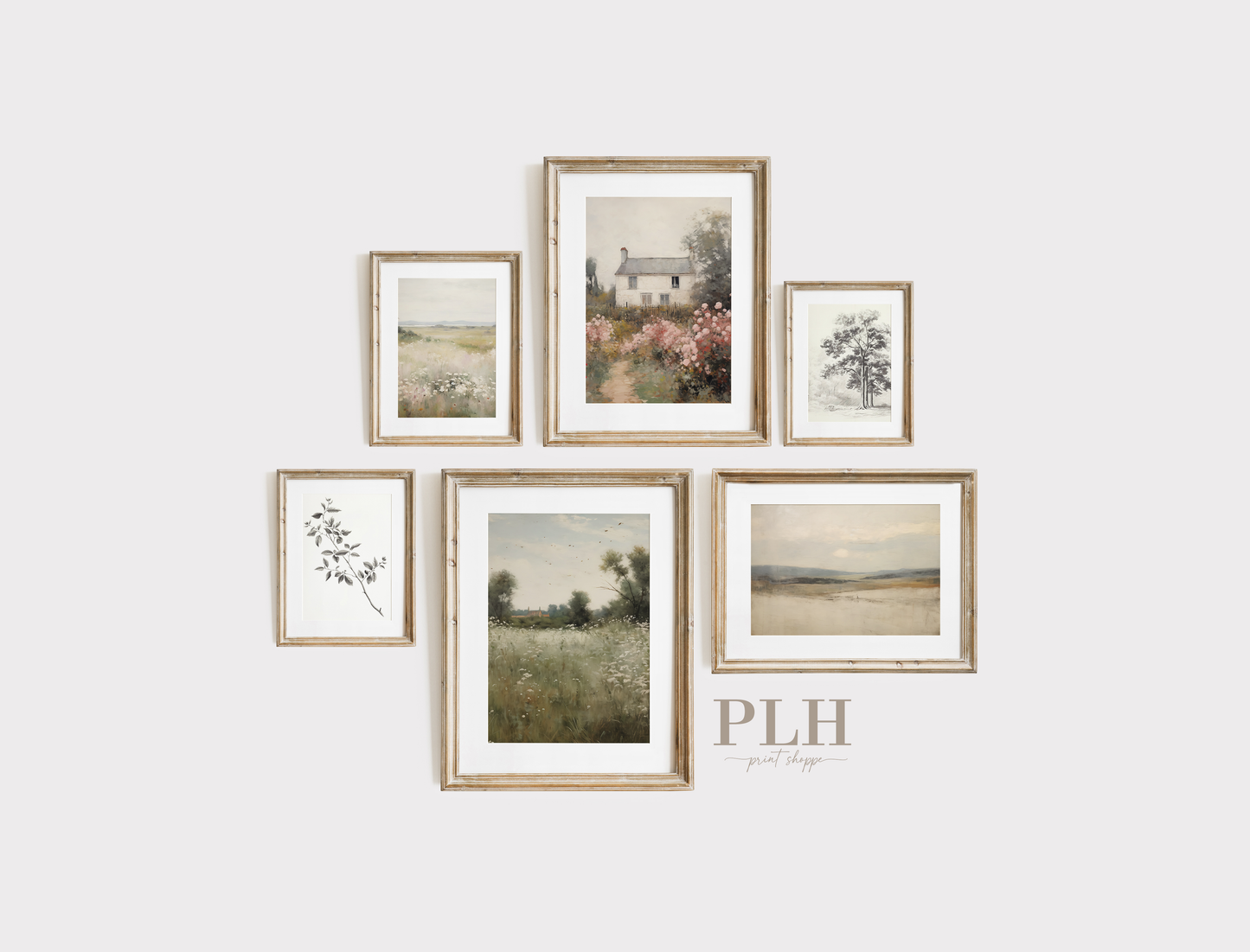 Vintage Landscape Spring House Art Print
