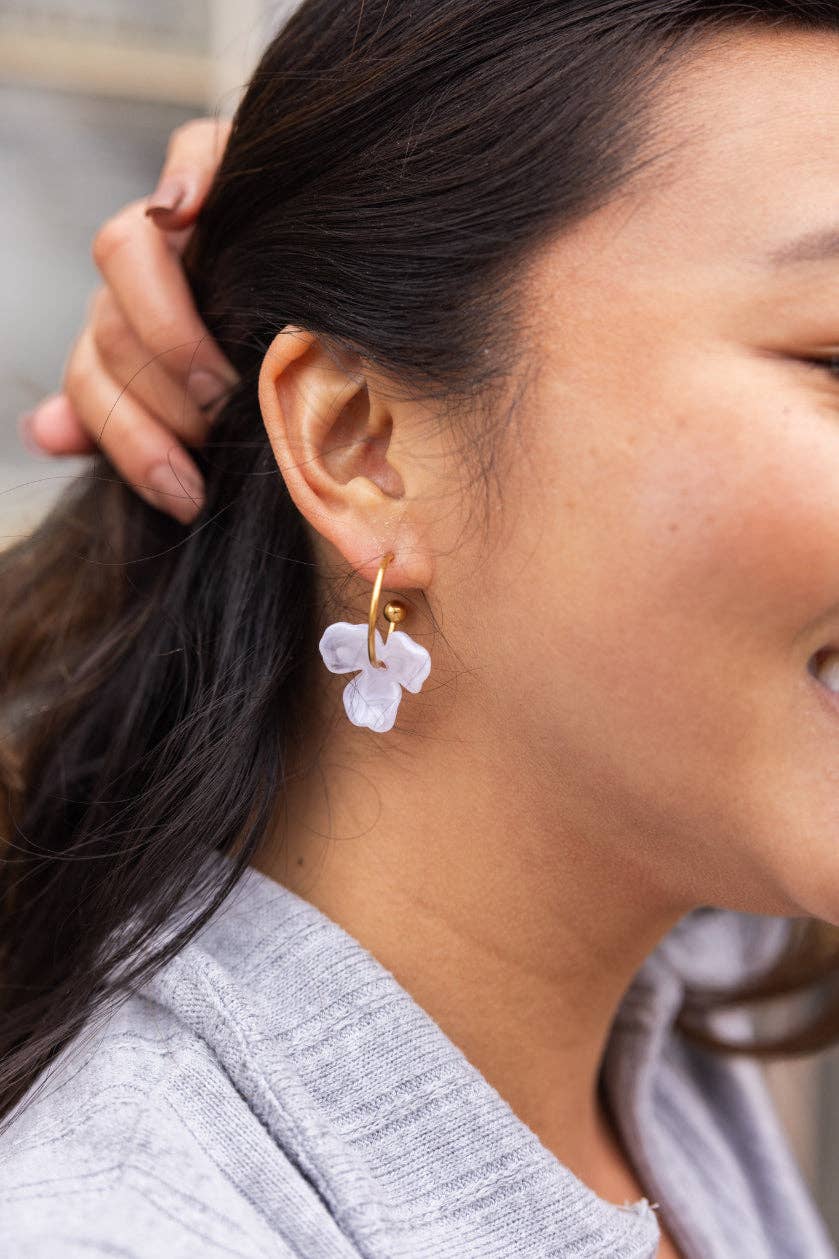 Magnolia Hoops Floral Earrings