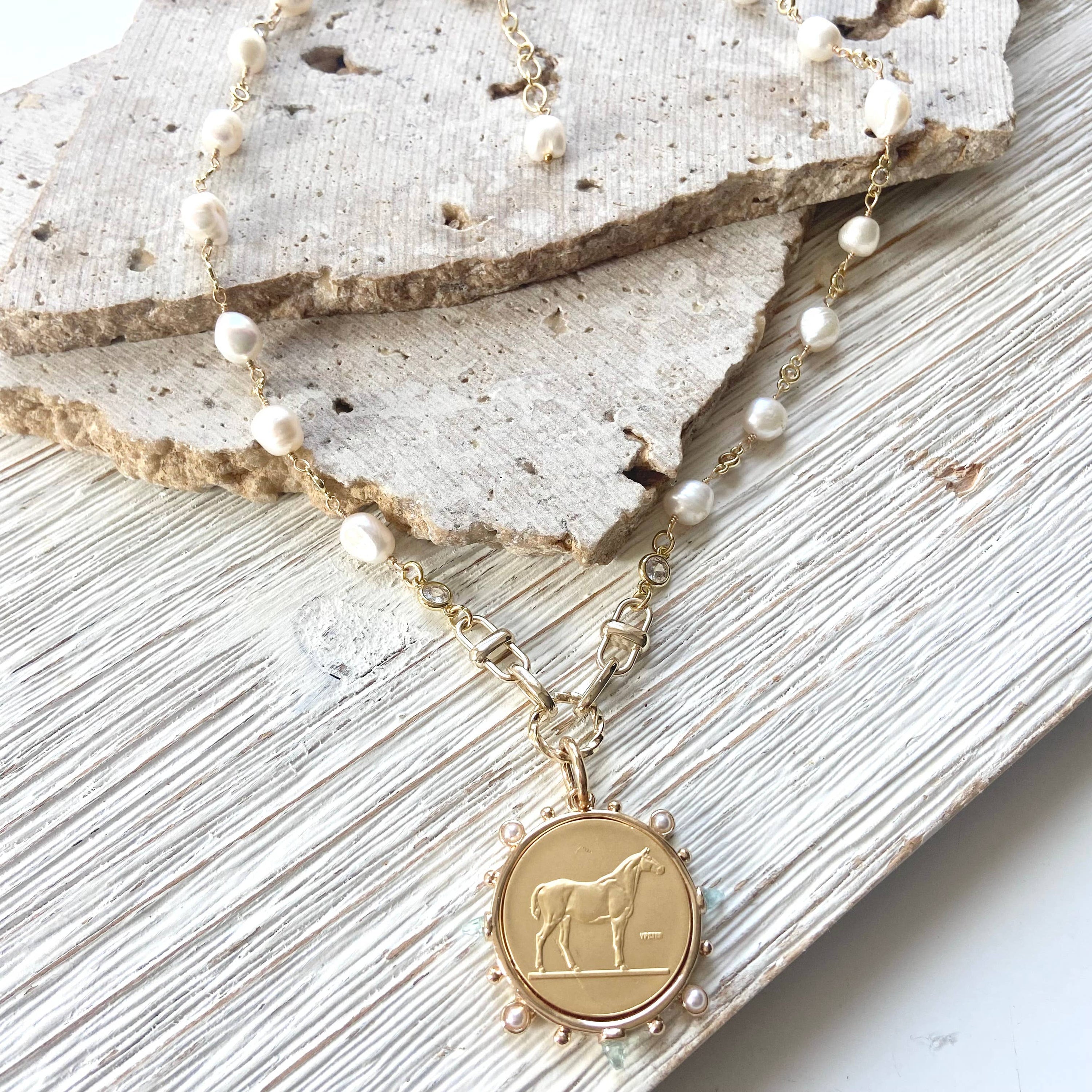 Horse Coin Equestrian Derby Necklace