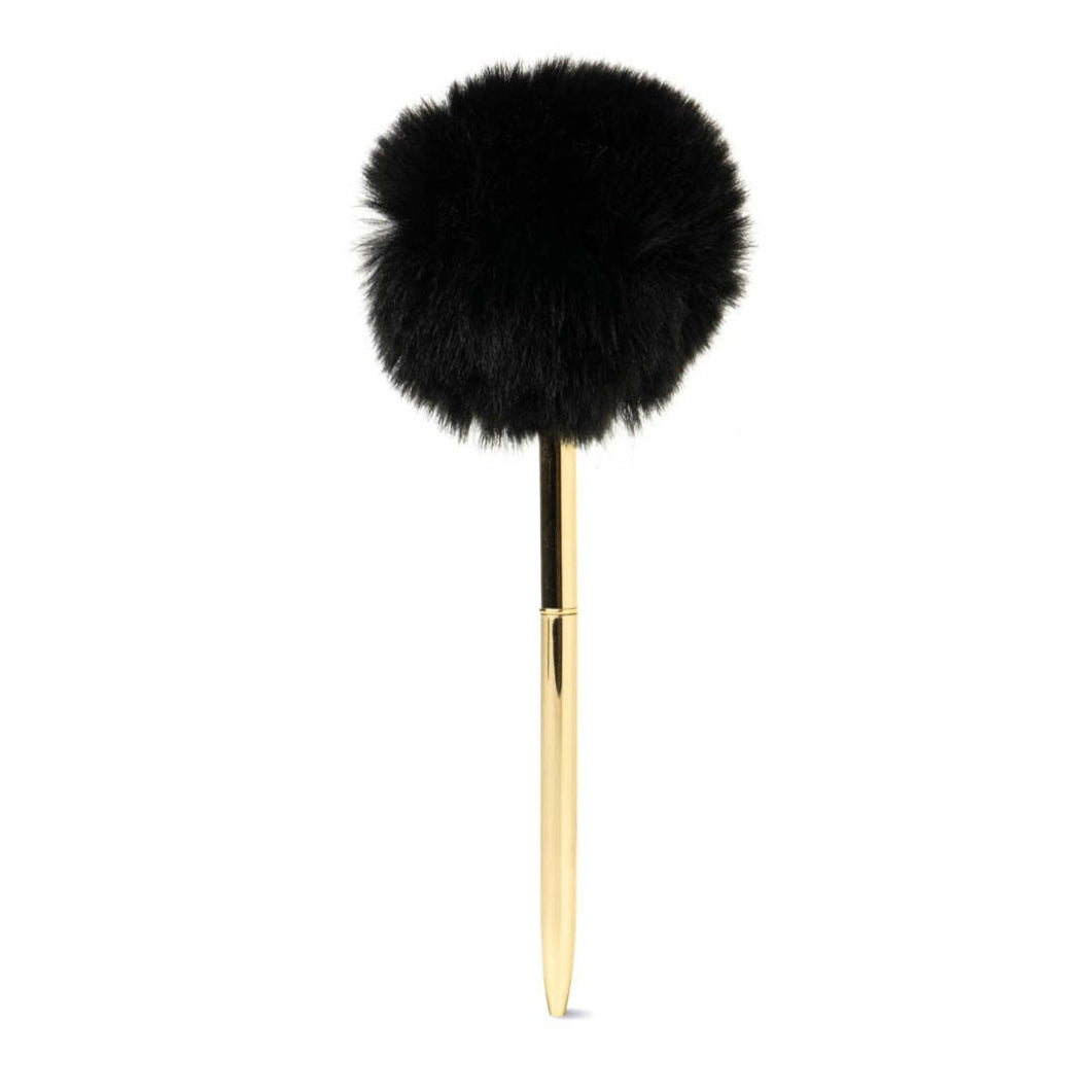 Plush Pom Pen Black