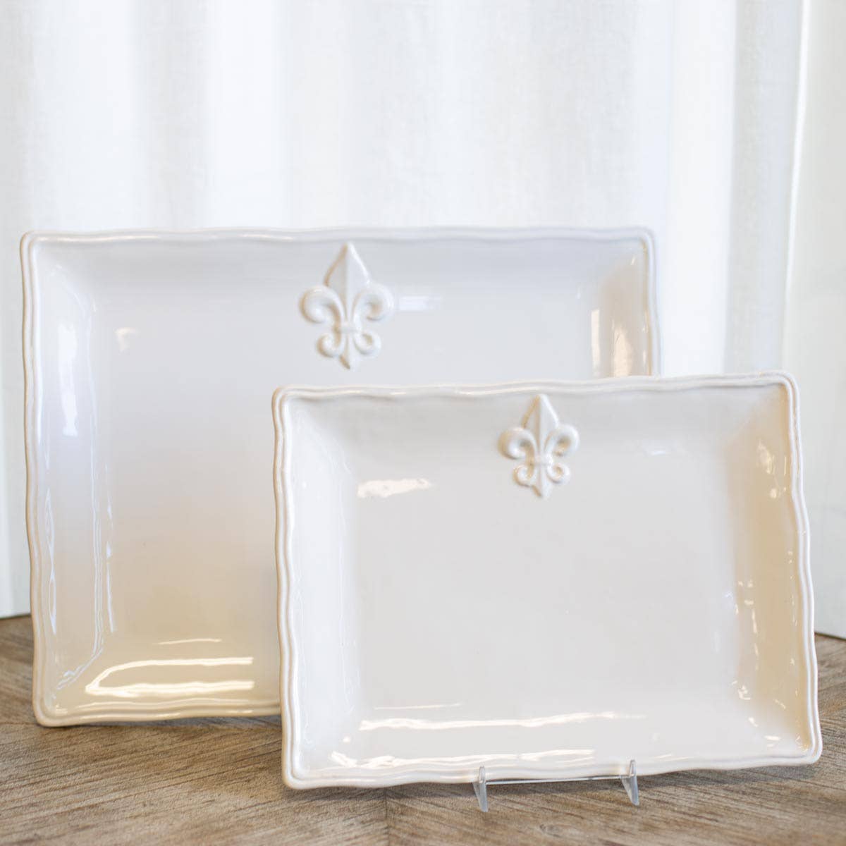Fleur de Lis Platter White