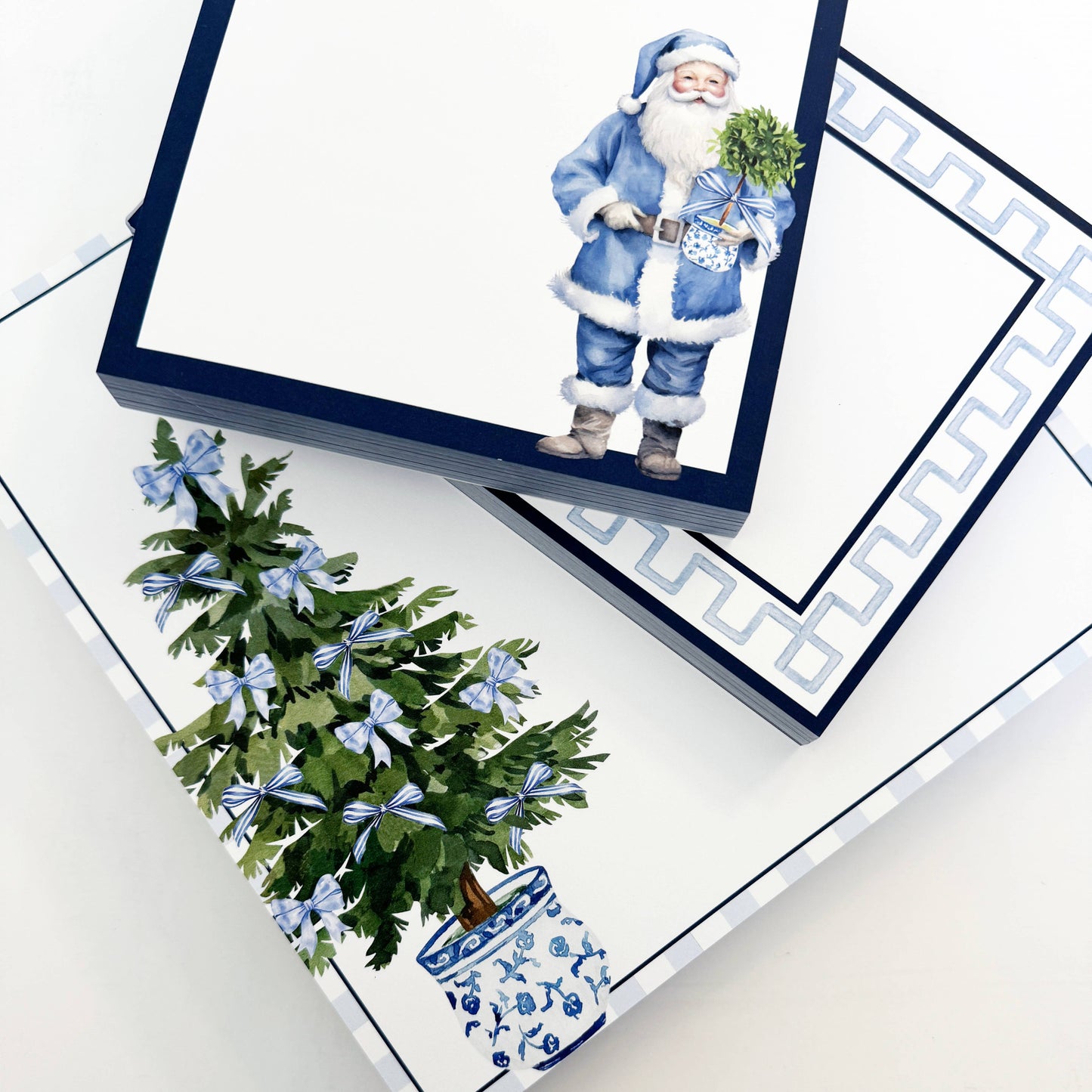Blue Bows Tree Large Notepad