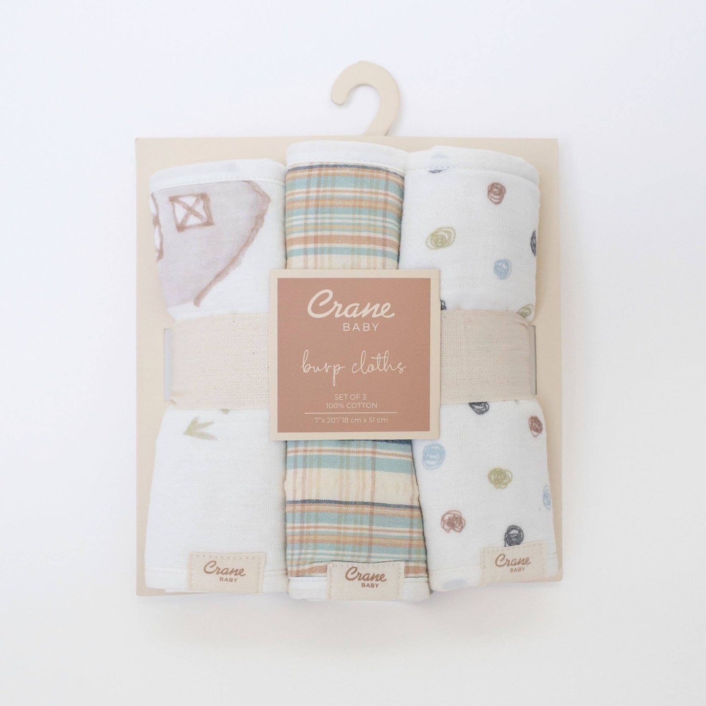 Farmhouse Tractor Burp Cloth Set (3 Pc Set)