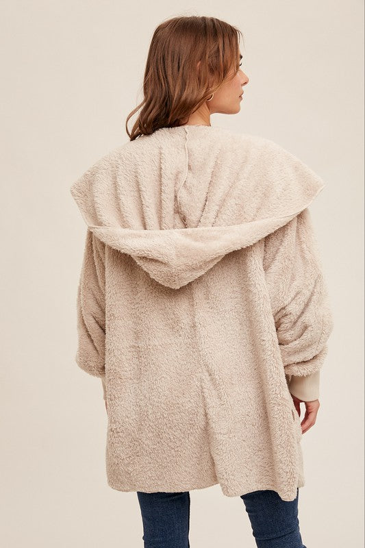 Cozy Warm Milk Hooded Cardigan