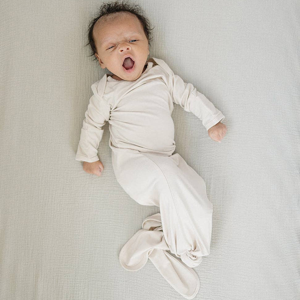 Natural Bamboo Knotted Baby Gown