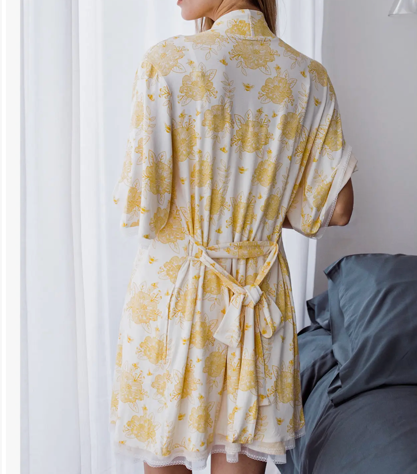 Brittany Bamboo Lace Robe