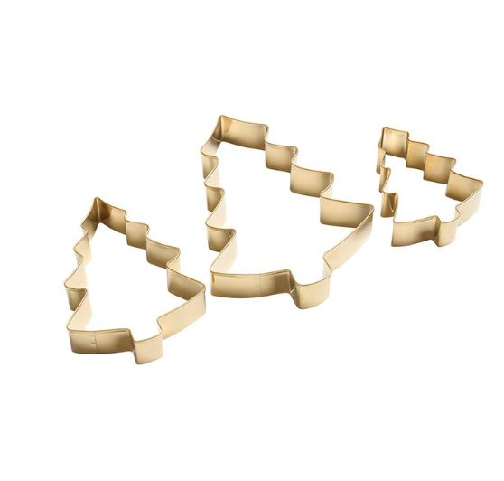 Gold Cookie Cutter Set - Tree - Set of 3