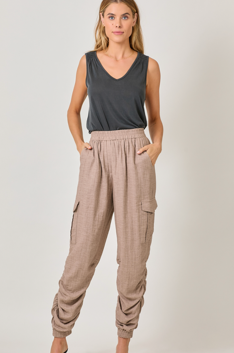 Vintage Rose Rouched Jogger Pants