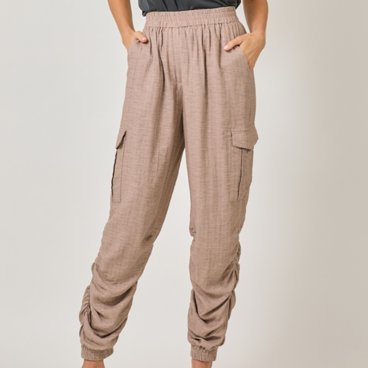 Vintage Rose Rouched Jogger Pants