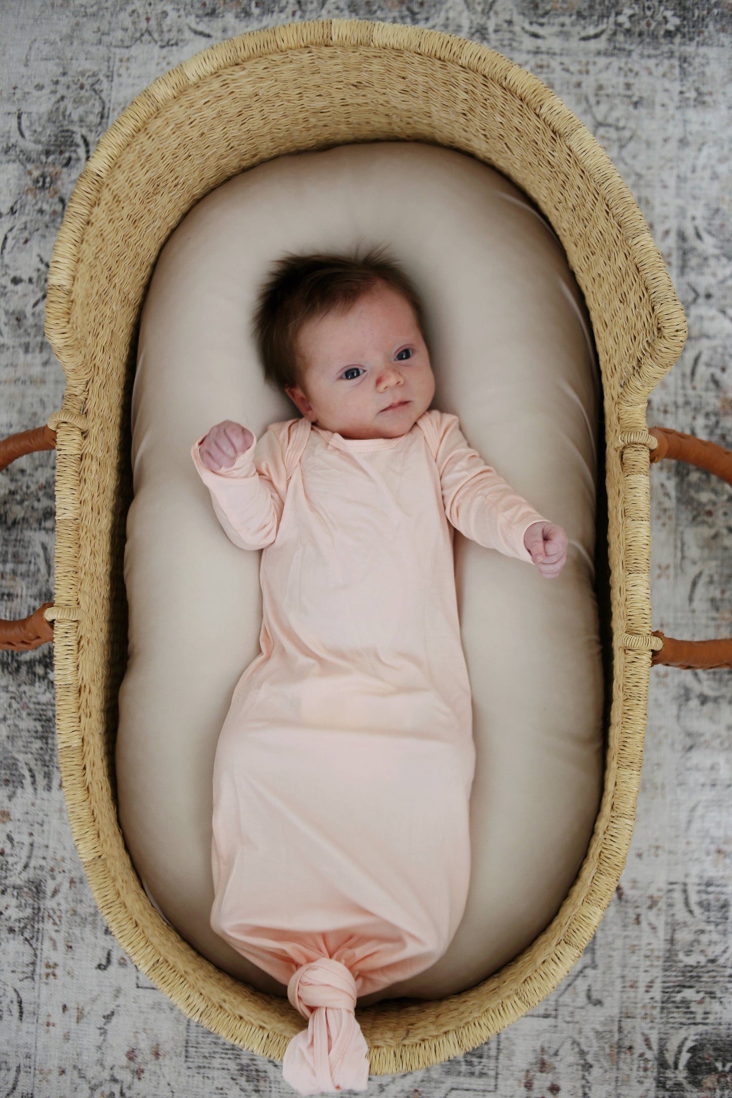 Blush Pink Bamboo Knotted Gownn