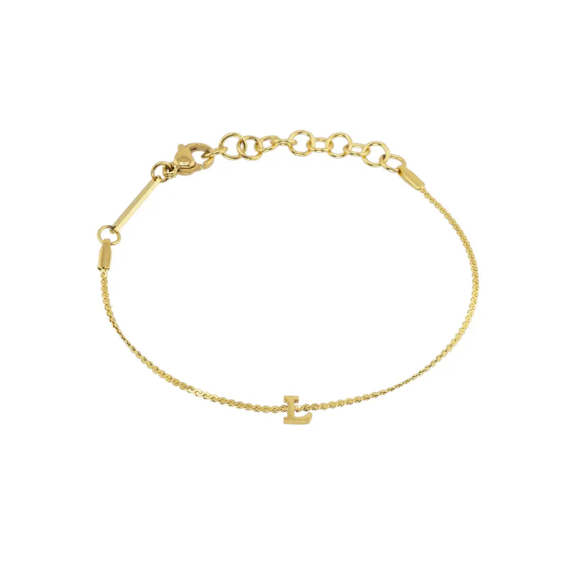 Dainty Waterproof Gold Initial Bracelet