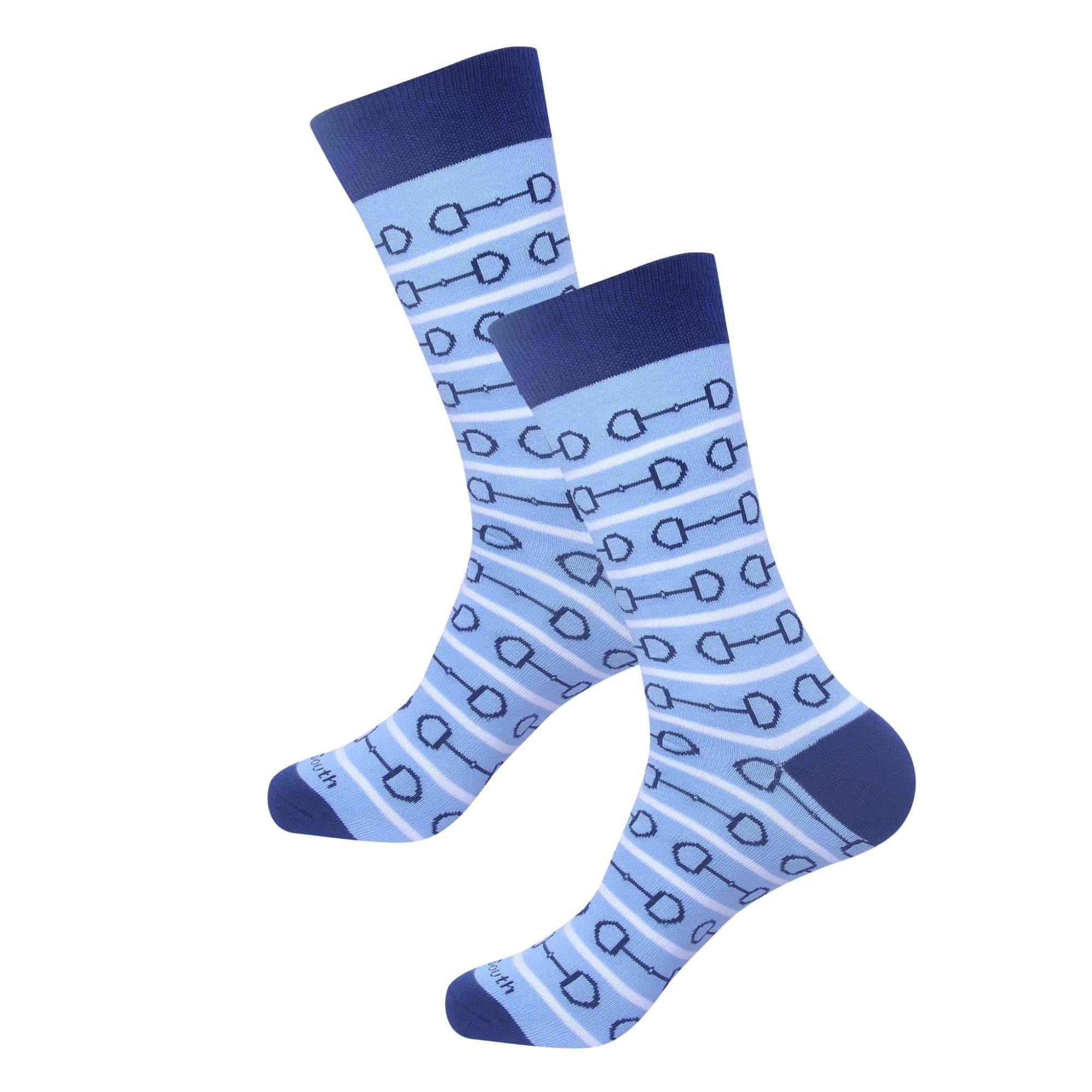 Blue Horse Bit Mens Socks