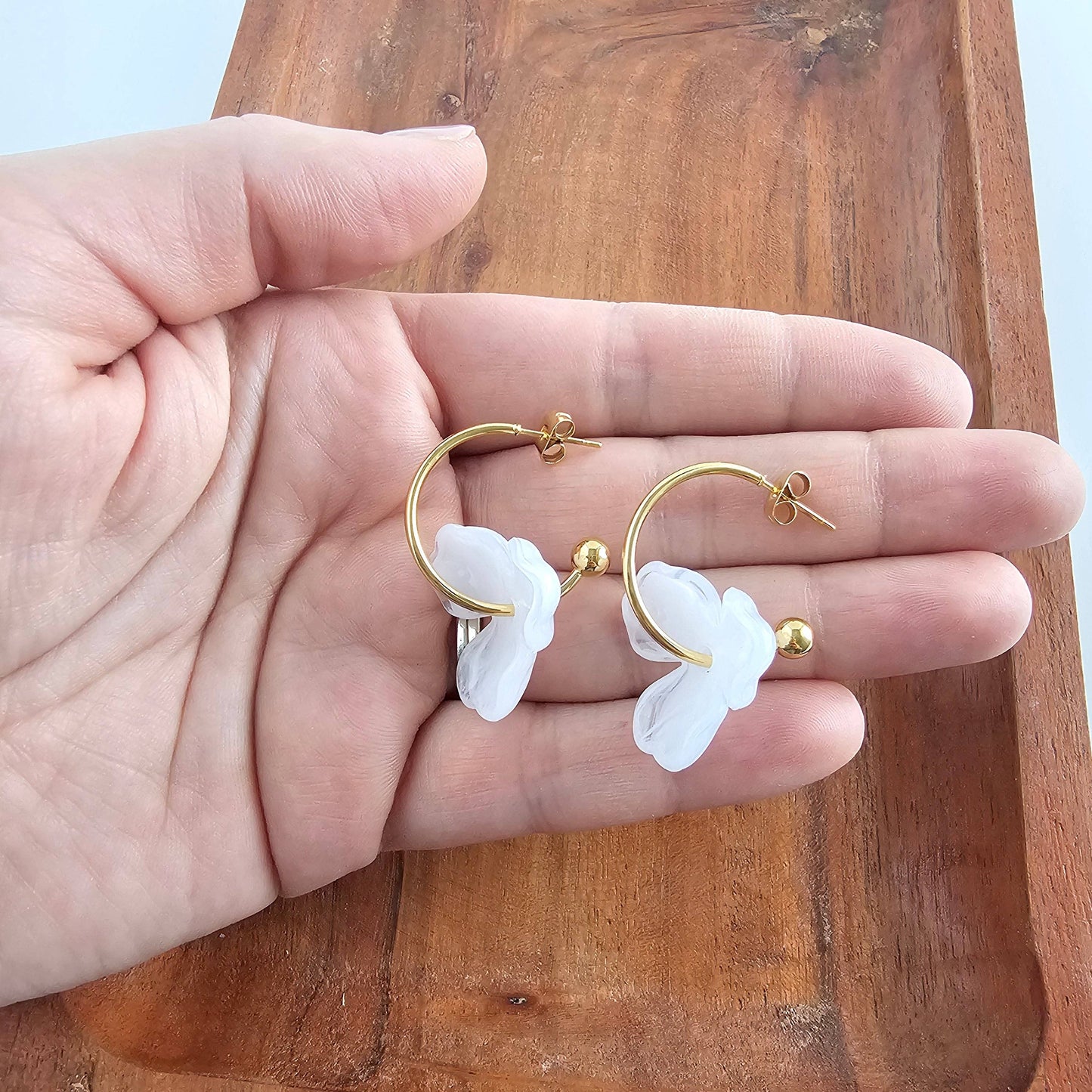 Magnolia Hoops Floral Earrings