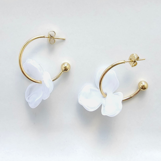 Magnolia Hoops Floral Earrings