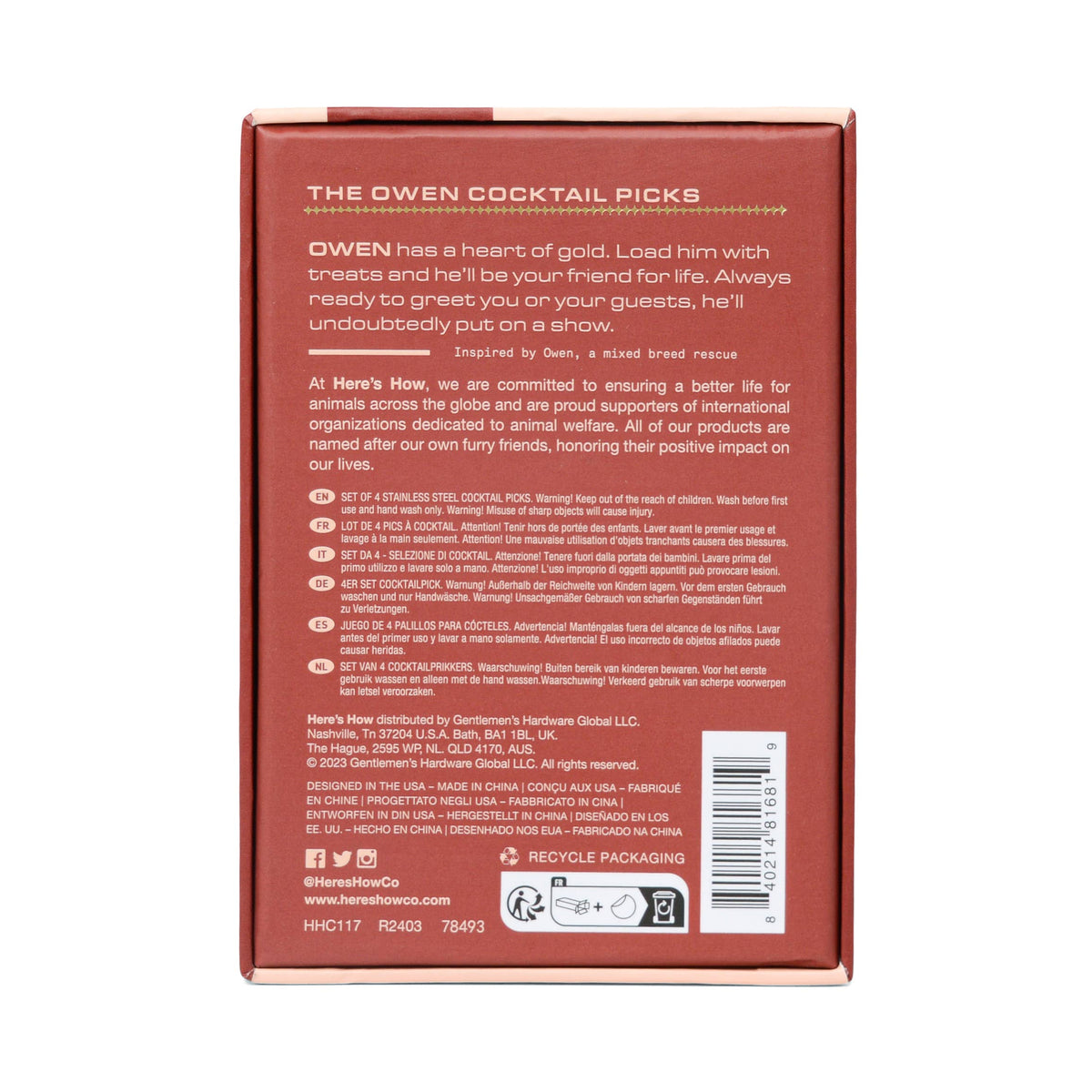 The Owen Cocktail Picks Set Of 4