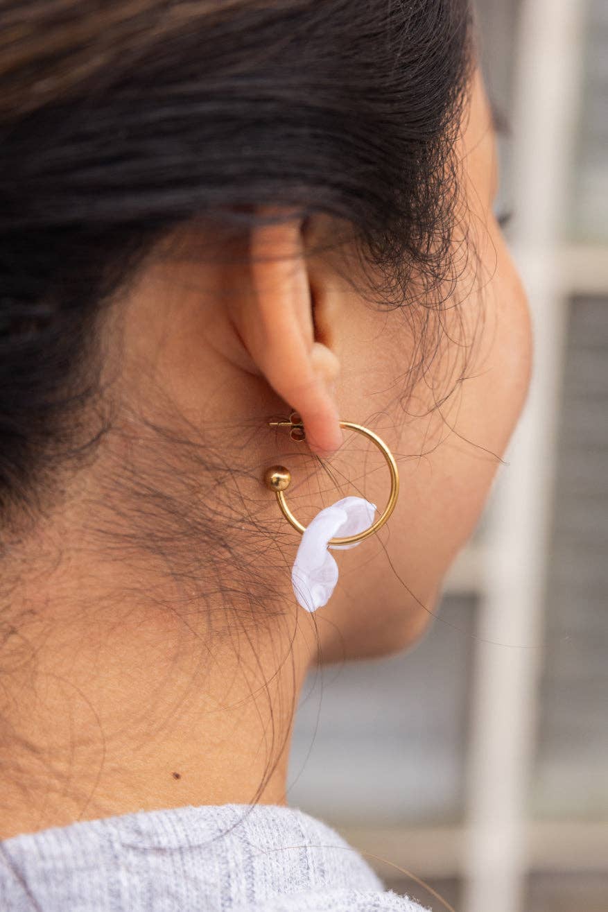 Magnolia Hoops Floral Earrings