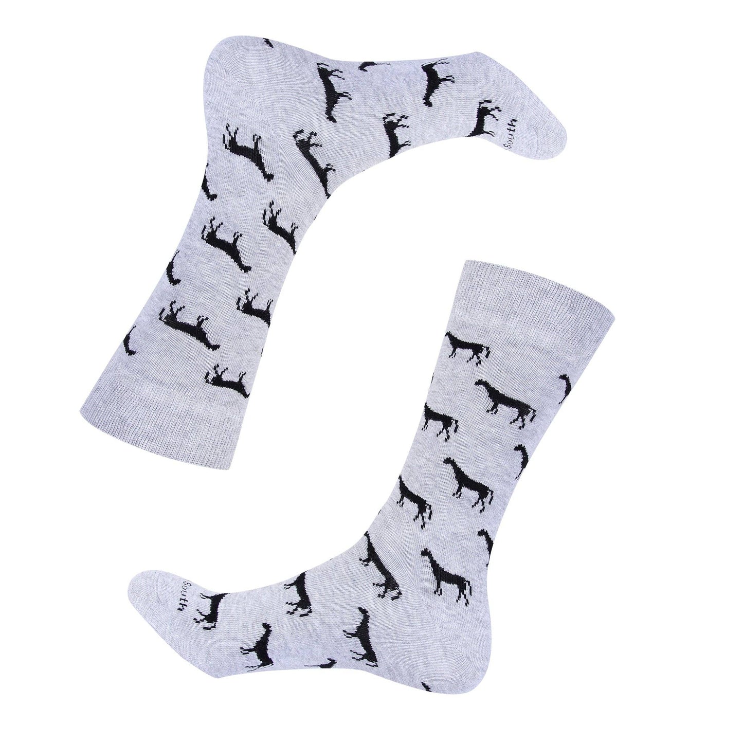 Grey/Black Standing Horse Socks