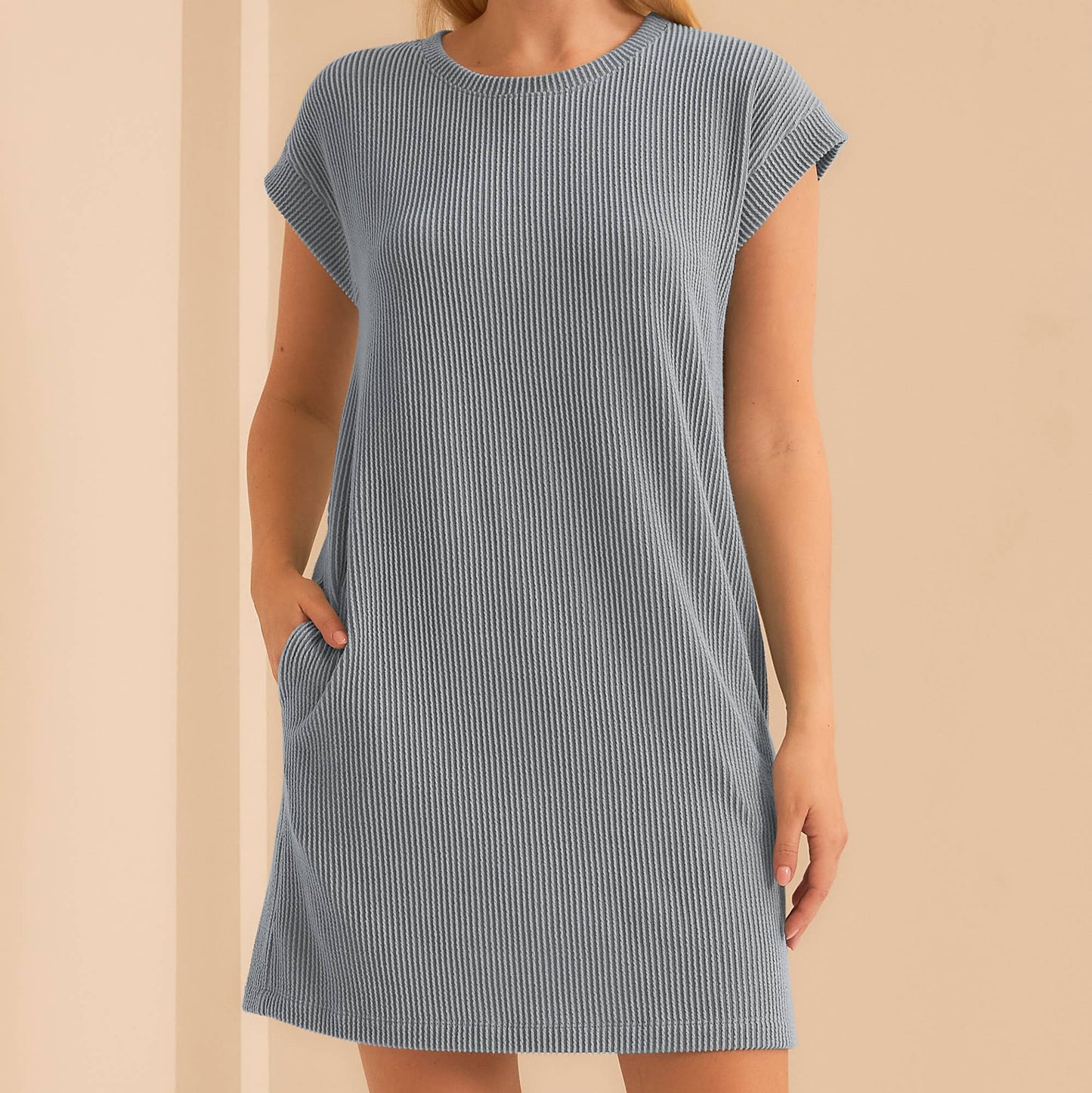 Ava Wave Rib Comfy Dress