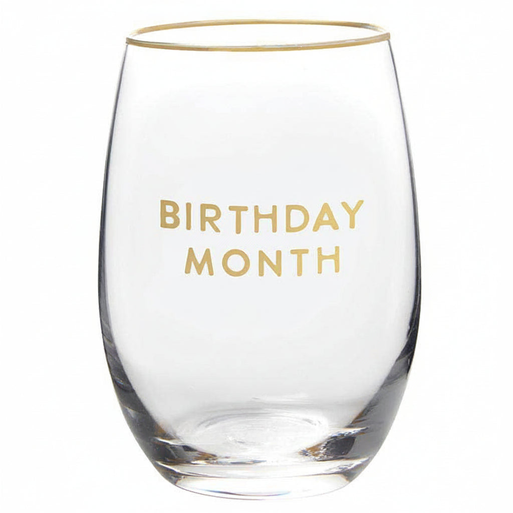 Birthday Month Wine Glass