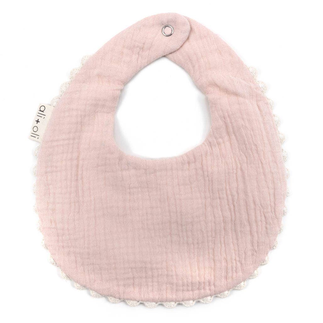 Pink Cotton Baby Bib Double Sided