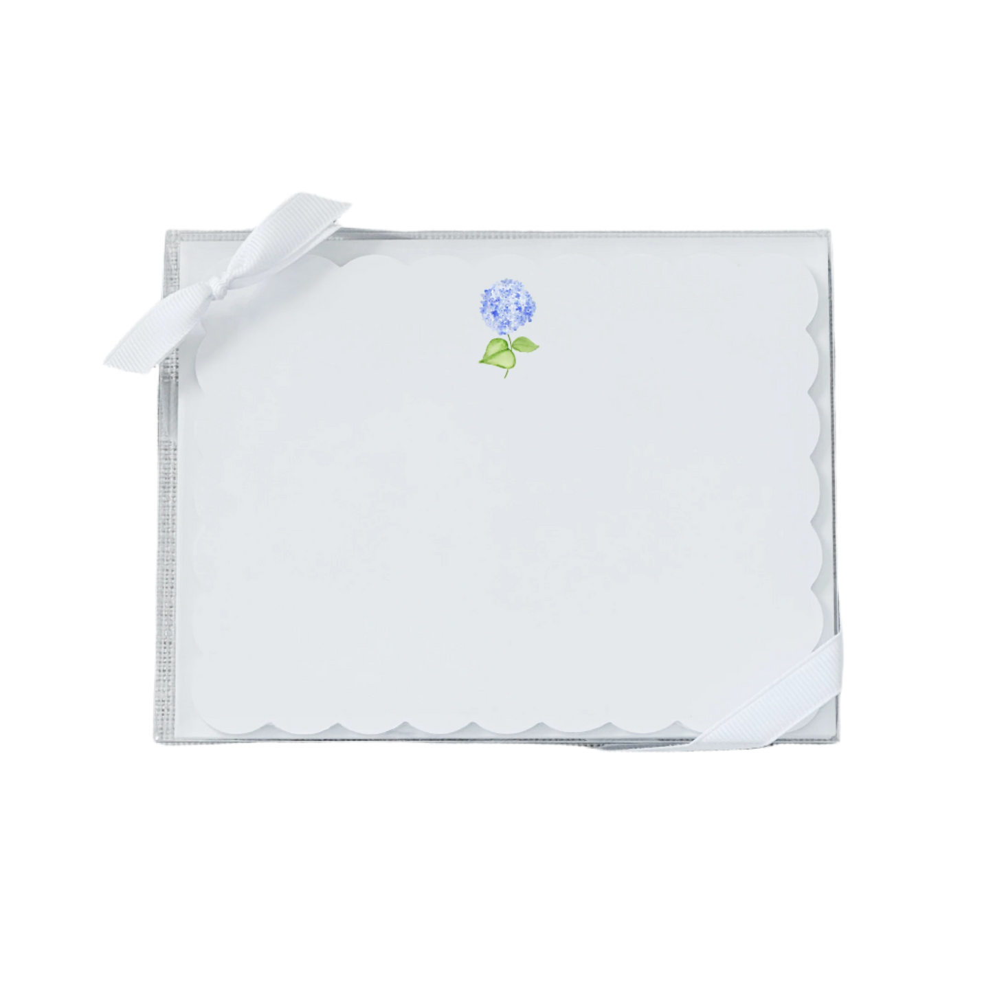 Blue Hydrangea Scallop Notecard Set