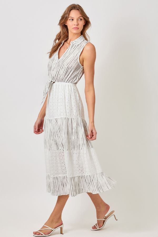 Cool Cotton Tie Front Long Dress