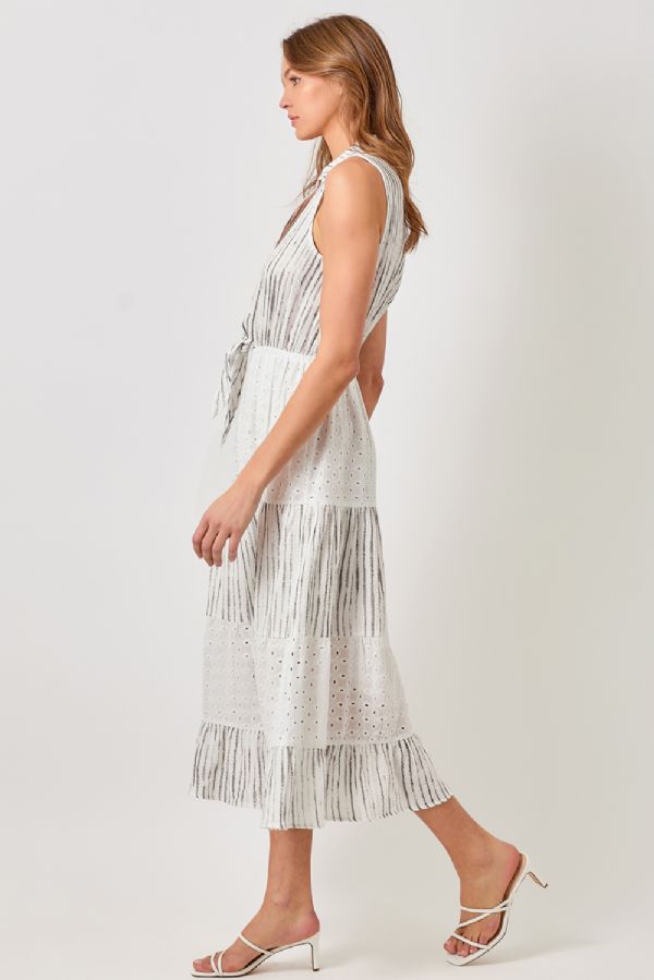 Cool Cotton Tie Front Long Dress