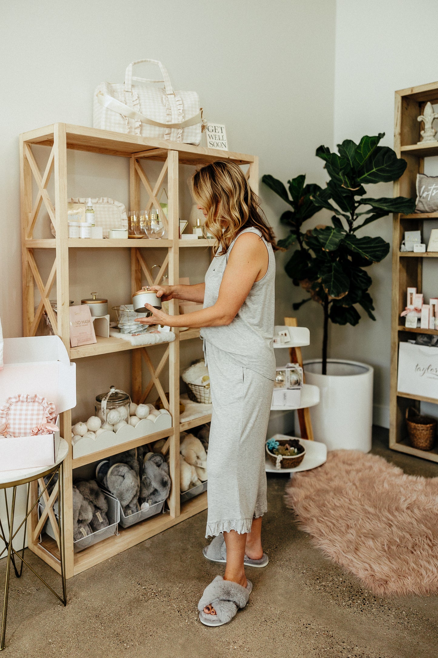 cozy soft and comfortable pajamas and loungewear clothing for women and gifts for sympathy bamboo fabric and sustainable good for planet gray with pretty ruffle detail and comfortable