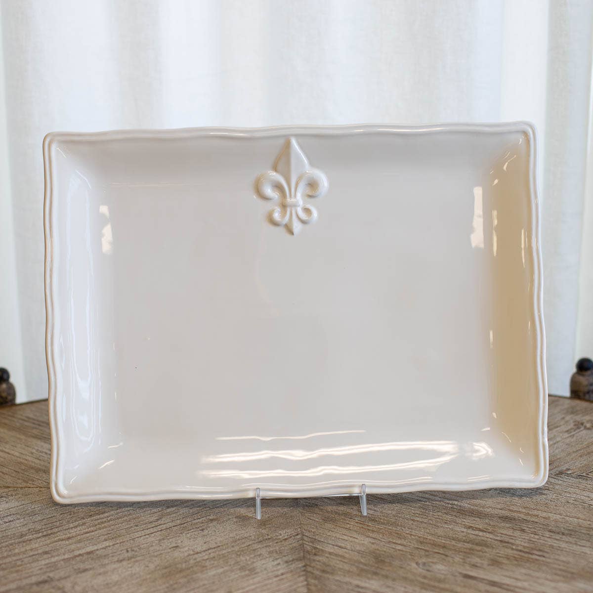 Fleur de Lis Platter White