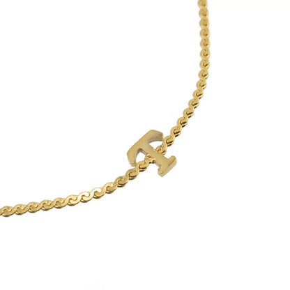 Dainty Waterproof Gold Initial Bracelet
