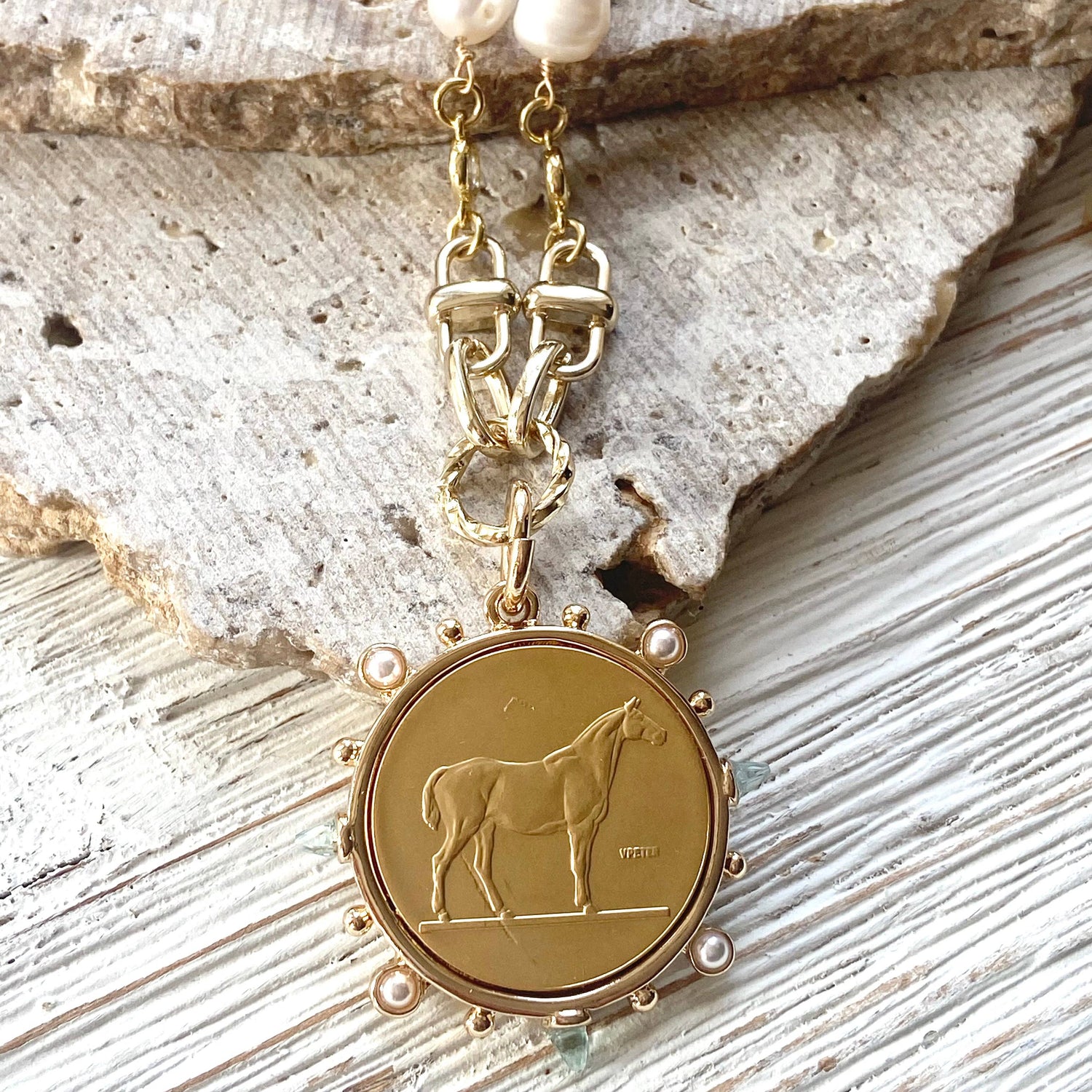 Horse Coin Equestrian Derby Necklace