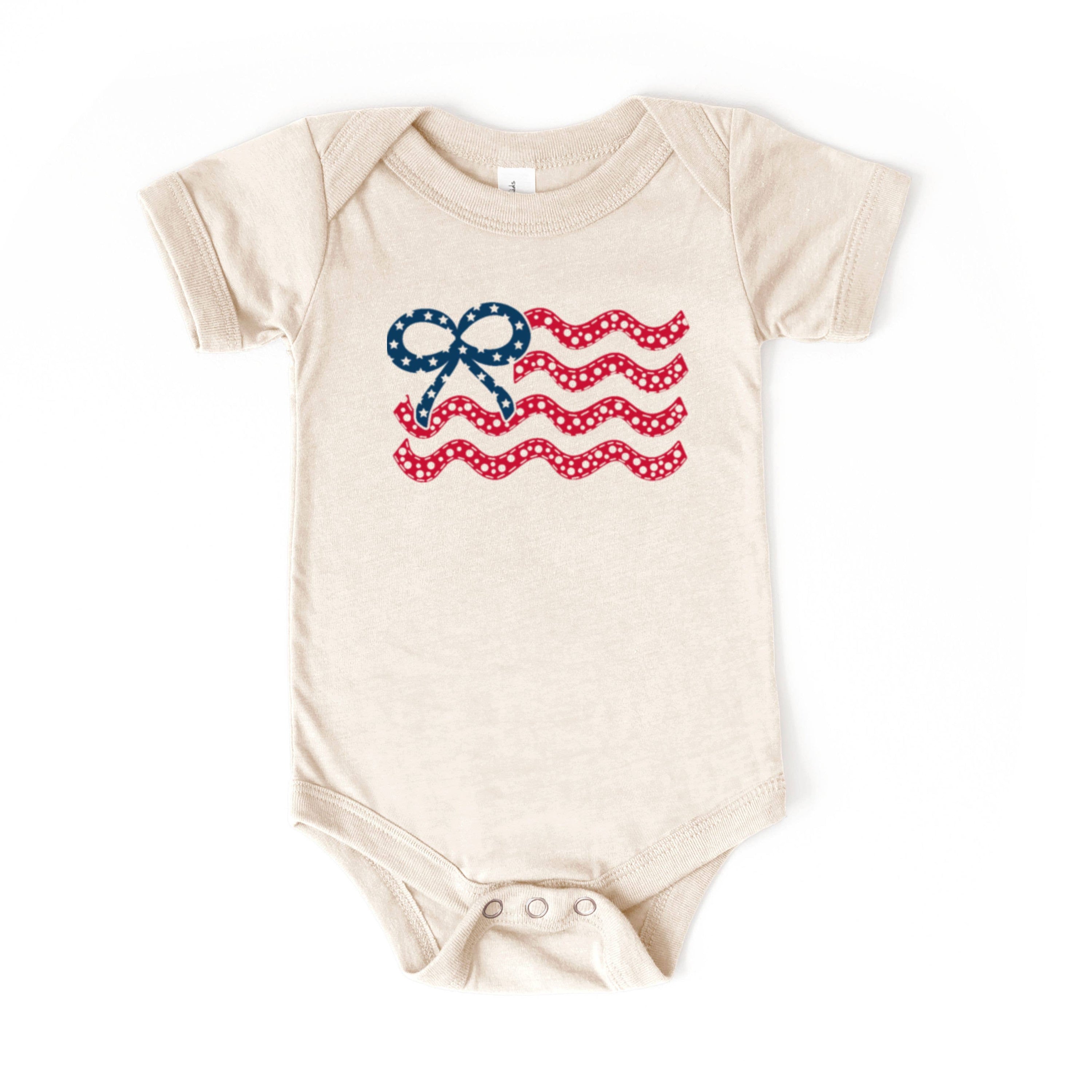 Bow Flag Patriotic Baby Baby Bodysuit