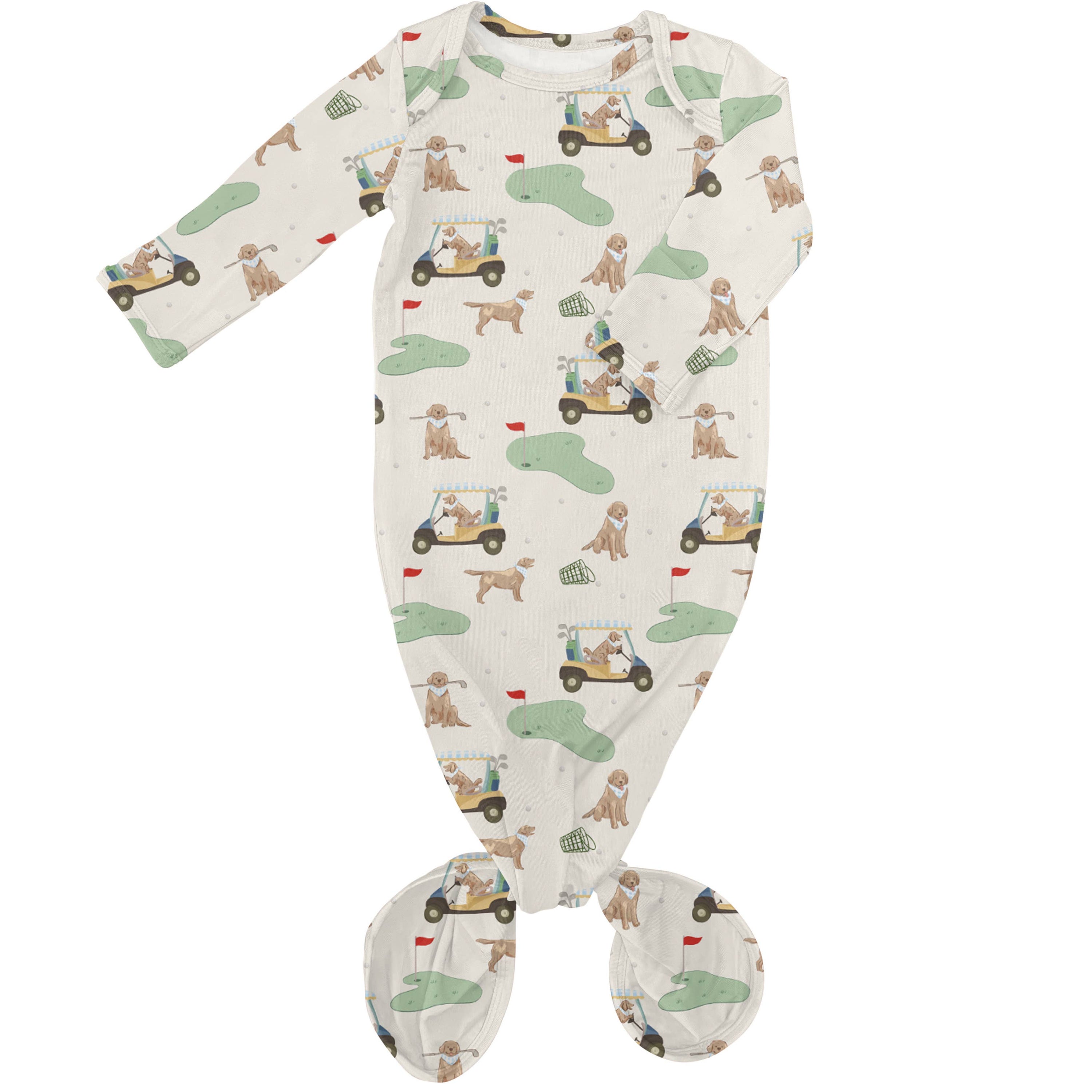 Barks &amp; Birdies (Golf Dogs) Knotted Infant Gown