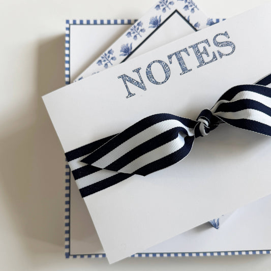 Navy Basketweave "NOTES" Slab Notepad