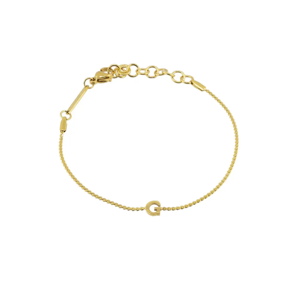Dainty Waterproof Gold Initial Bracelet