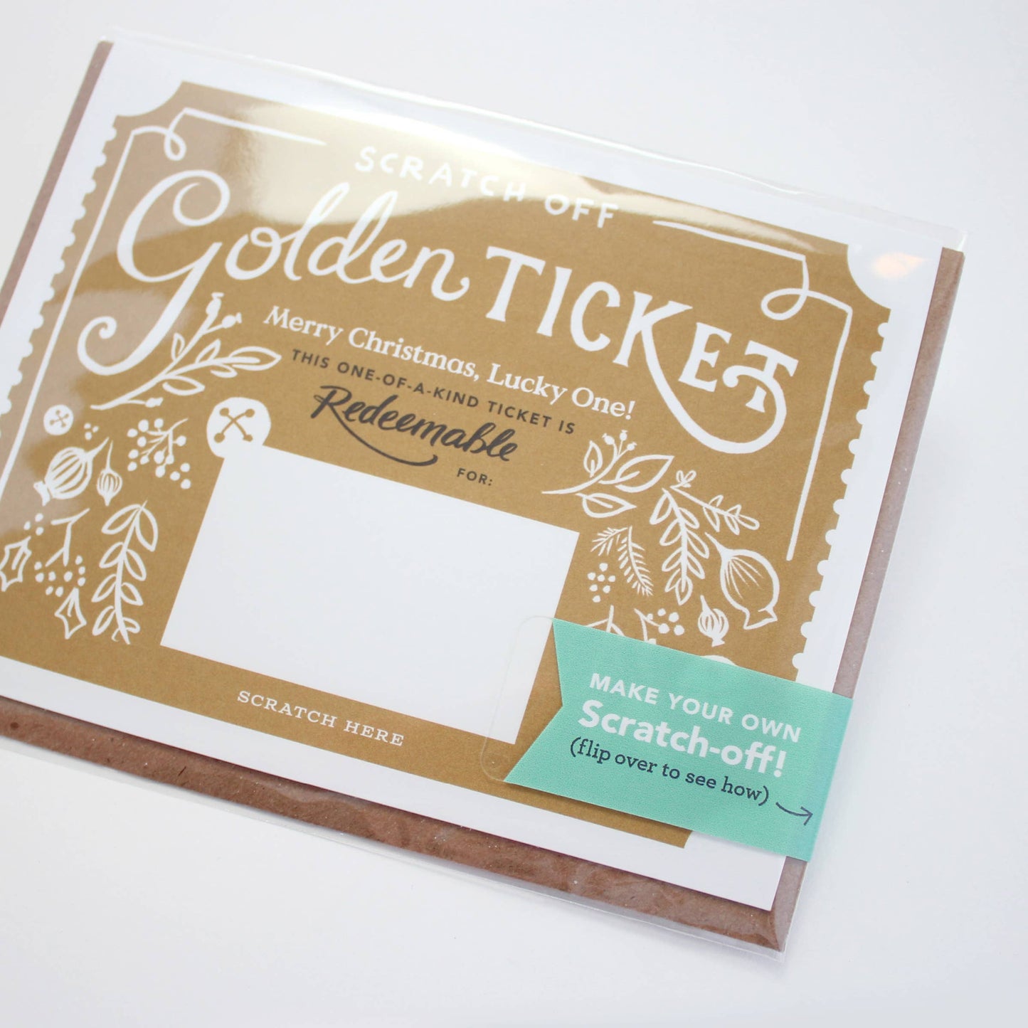 Customizable Scratch-off Christmas Golden Ticket