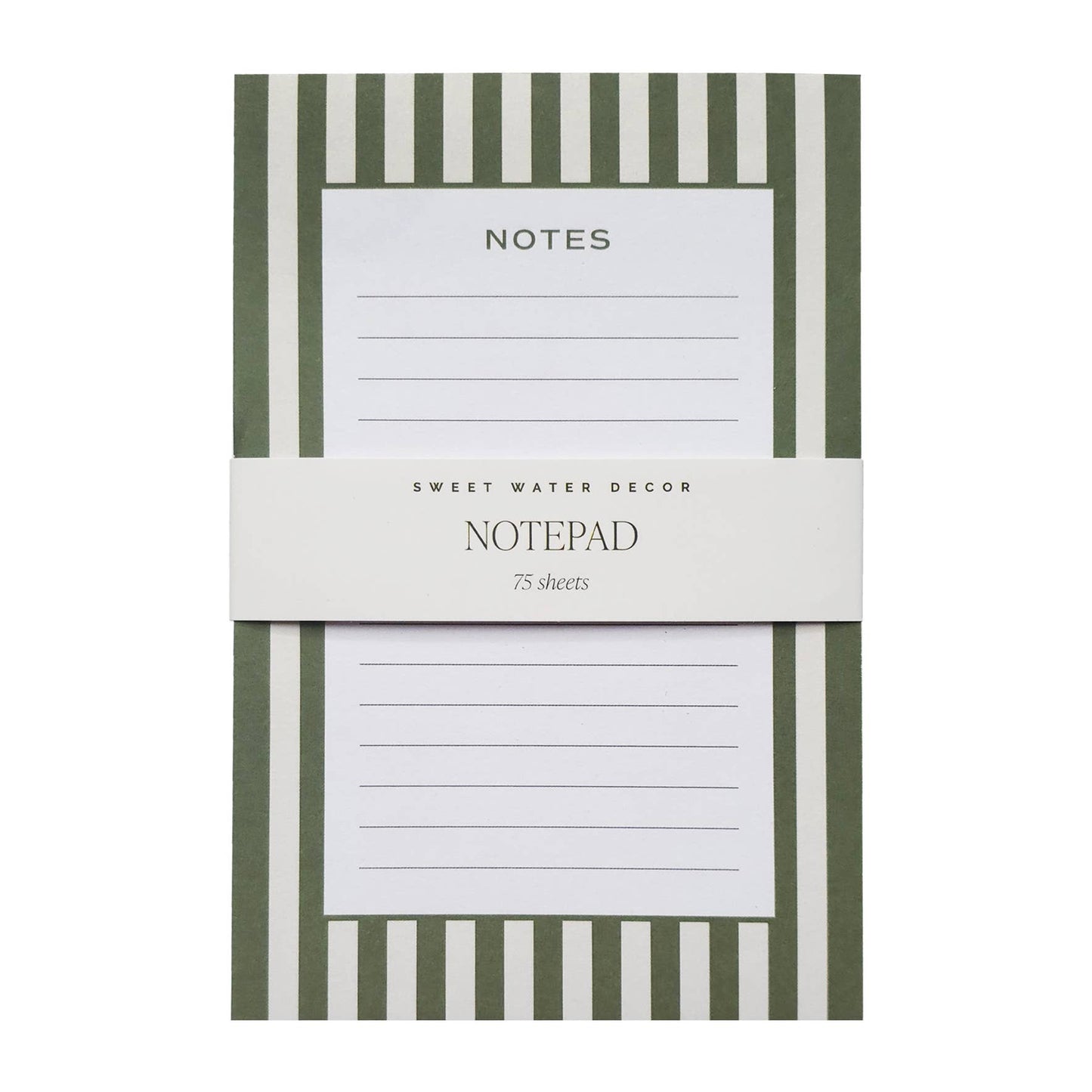 Hunter Green Striped Notepad