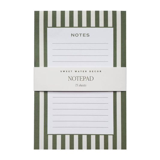 Hunter Green Striped Notepad