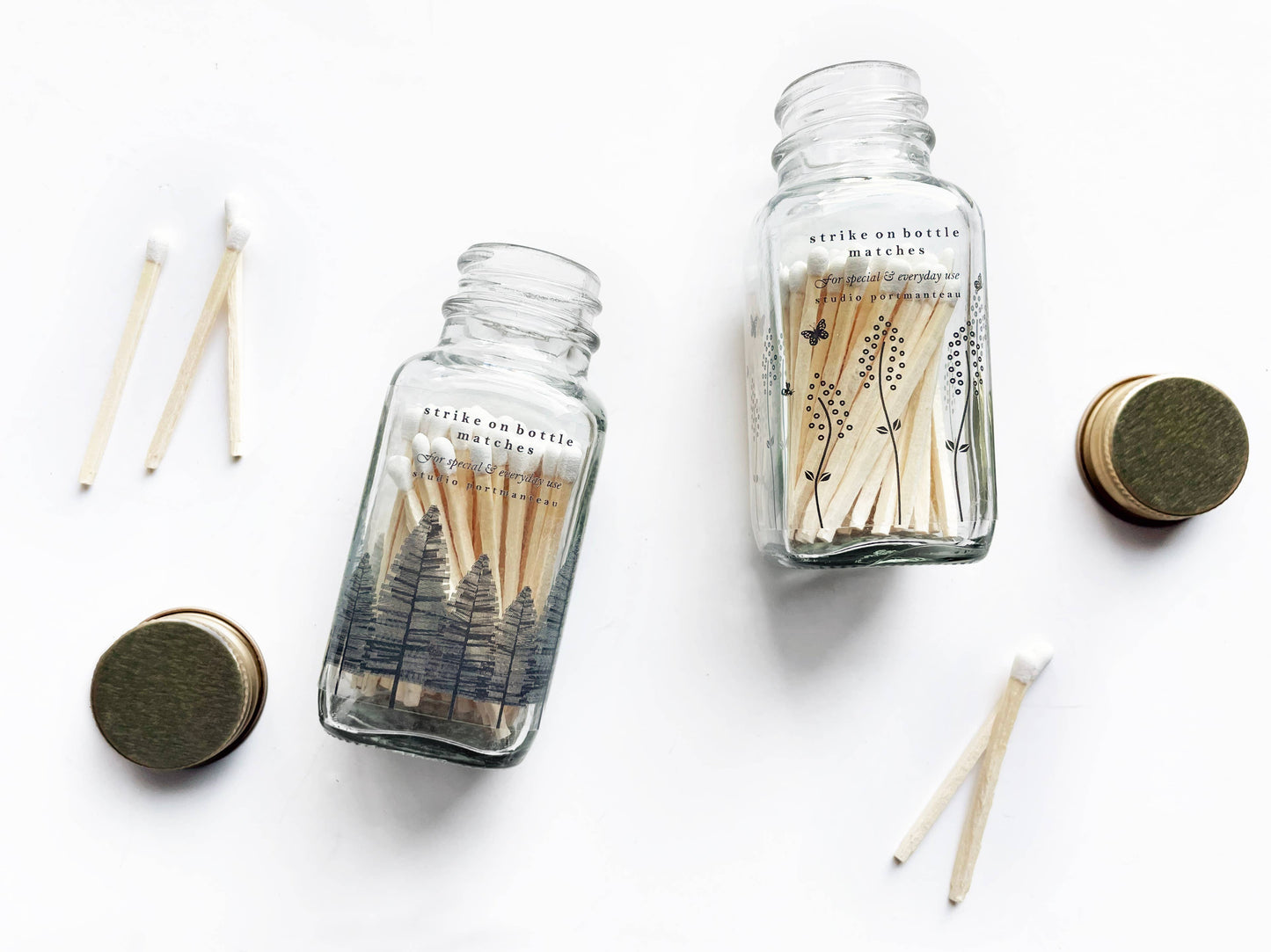 Wildflower Glass Match Jar