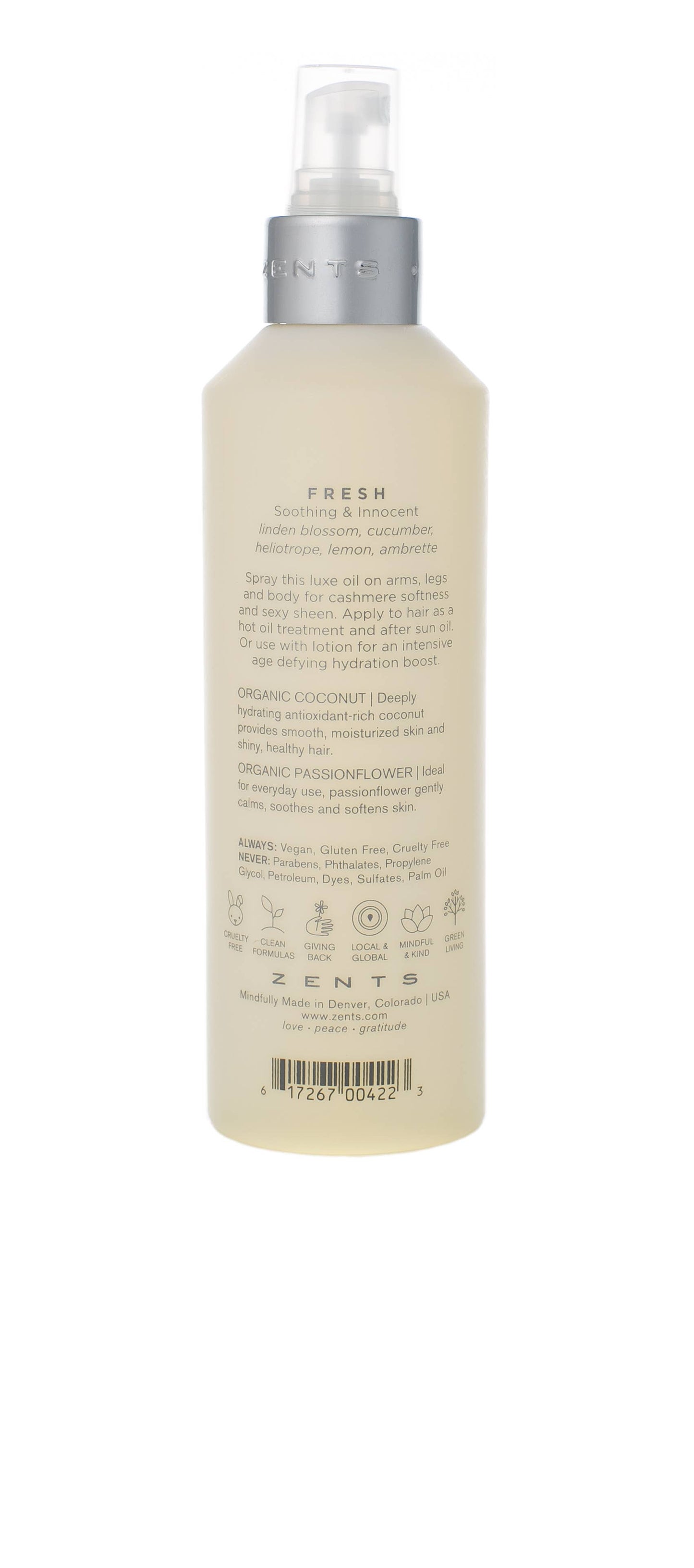 ZENTS Fresh Cashmere Body Oil