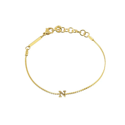 Dainty Waterproof Gold Initial Bracelet