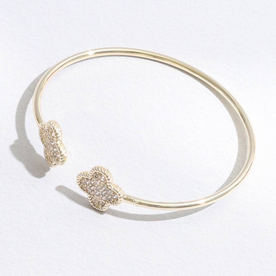 Thin Gold Clover Bracelet