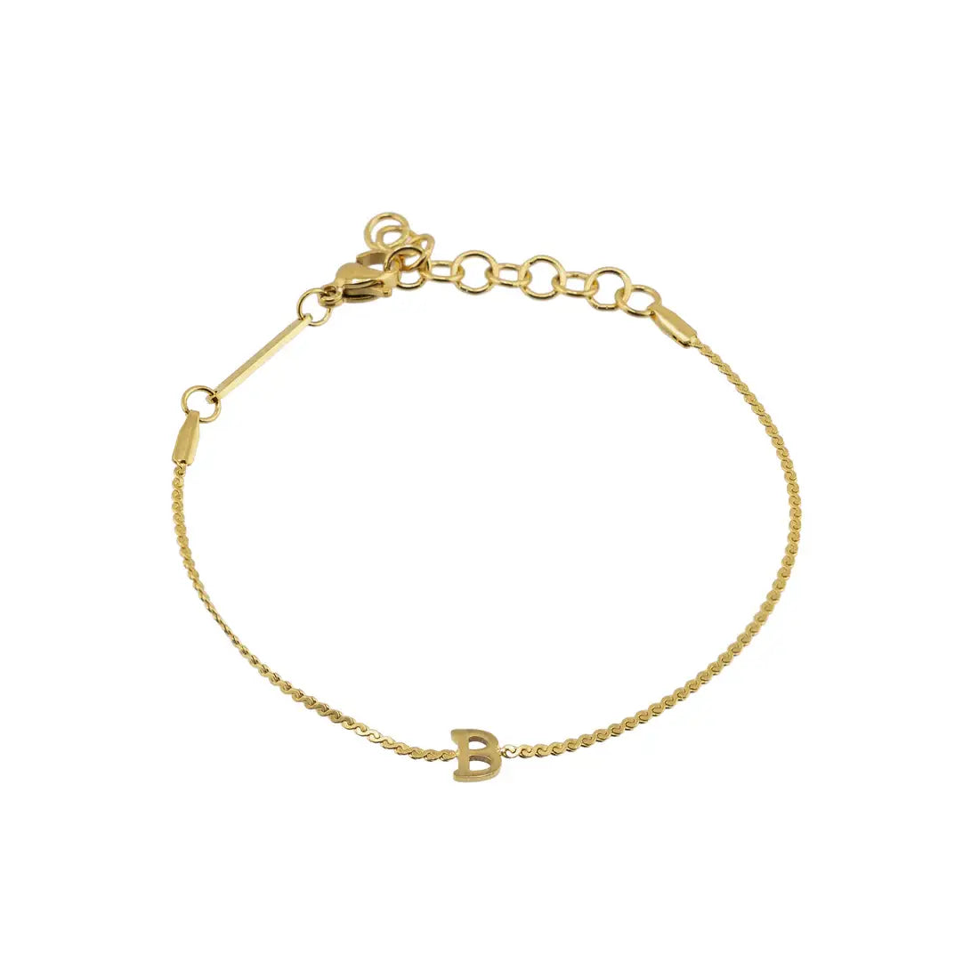 Dainty Waterproof Gold Initial Bracelet